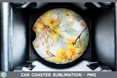 GorgeousWatercolor Flowers Car Coaster design.