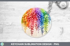 GorgeousWatercolor Flowers Keychain design.