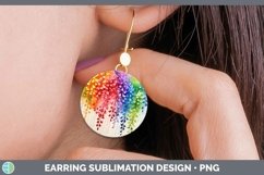 GorgeousWatercolor Flowers Round Earrings design.