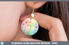 GorgeousWatercolor Flowers Round Earrings design.