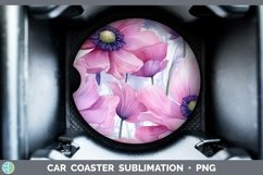 GorgeousWatercolor Flowers Car Coaster design.