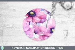 GorgeousWatercolor Flowers Keychain design.