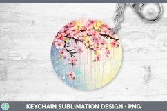 GorgeousWatercolor Flowers Keychain design.