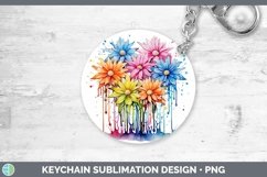 GorgeousWatercolor Flowers Keychain design.