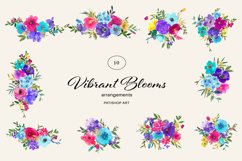Watercolor Vibrant Blooms Clipart Set Product Image 3