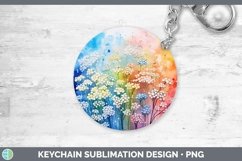 GorgeousWatercolor Flowers Keychain design.