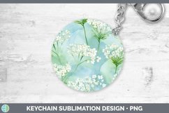 GorgeousWatercolor Flowers Keychain design.