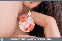 GorgeousWatercolor Flowers Round Earrings design.