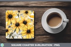 GorgeousWatercolor Flowers Square Coaster design.
