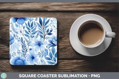GorgeousWatercolor Flowers Square Coaster design.