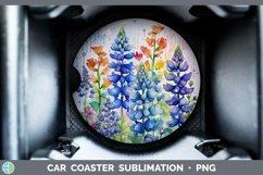 GorgeousWatercolor Flowers Car Coaster design.