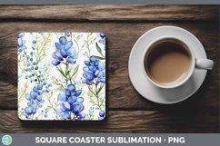 GorgeousWatercolor Flowers Square Coaster design.