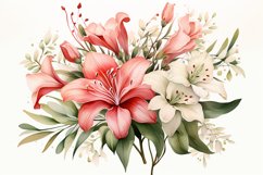 Watercolor Flowers Bouquets, illustration Background Product Image 1