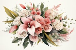 Watercolor Flowers Bouquets, illustration Background Product Image 1