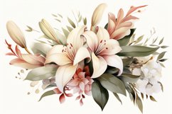 Watercolor Flowers Bouquets, illustration Background Product Image 1