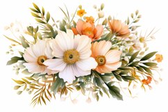 Watercolor Flowers Bouquets, illustration Background Product Image 1