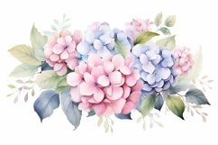 Watercolor Flowers Bouquets, illustration Background Product Image 1