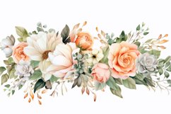 Watercolor Flowers Bouquets, illustration Background Product Image 1