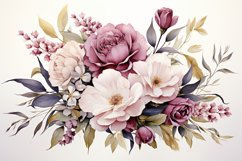 Watercolor Flowers Bouquets, illustration Background Product Image 1