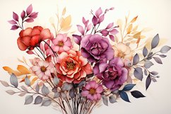 Watercolor Flowers Bouquets, illustration Background Product Image 1