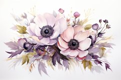 Watercolor Flowers Bouquets, illustration Background Product Image 1