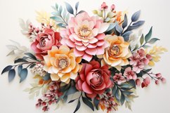 Watercolor Flowers Bouquets, illustration Background Product Image 1
