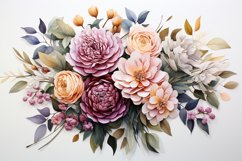 Watercolor Flowers Bouquets, illustration Background Product Image 1