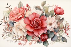 Watercolor Flowers Bouquets, illustration Background Product Image 1