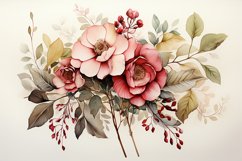 Watercolor Flowers Bouquets, illustration Background Product Image 1