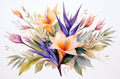 Watercolor Flowers Bouquets, illustration Background Product Image 1