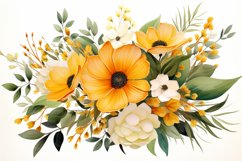 Watercolor Flowers Bouquets, illustration Background Product Image 1