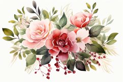 Watercolor Flowers Bouquets, illustration Background Product Image 1