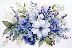 Watercolor Flowers Bouquets, illustration Background Product Image 1