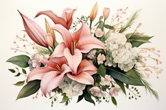 Watercolor Flowers Bouquets, illustration Background Product Image 1