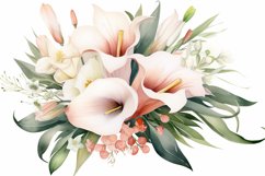 Watercolor Flowers Bouquets, illustration Background Product Image 1