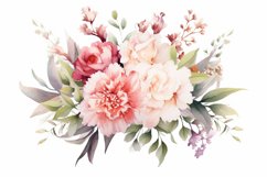 Watercolor Flowers Bouquets, illustration Background Product Image 1