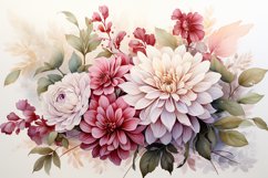 Watercolor Flowers Bouquets, illustration Background Product Image 1