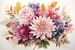 Watercolor Flowers Bouquets, illustration Background Product Image 1