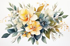 Watercolor Flowers Bouquets, illustration Background Product Image 1