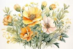 Watercolor Flowers Bouquets, illustration Background Product Image 1
