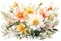 Watercolor Flowers Bouquets, illustration Background Product Image 1