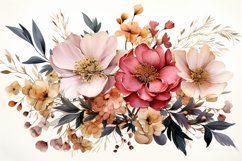 Watercolor Flowers Bouquets, illustration Background Product Image 1