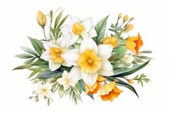 Watercolor Flowers Bouquets, illustration Background Product Image 1