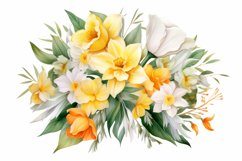 Watercolor Flowers Bouquets, illustration Background Product Image 1