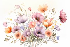Watercolor Flowers Bouquets, illustration Background Product Image 1