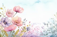Watercolor Flowers Bouquets, illustration Background Product Image 1