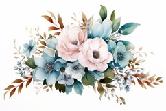 Watercolor Flowers Bouquets, illustration Background Product Image 1