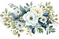 Watercolor Flowers Bouquets, illustration Background Product Image 1