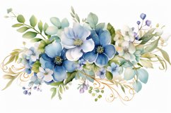 Watercolor Flowers Bouquets, illustration Background Product Image 1