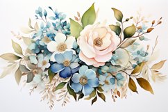 Watercolor Flowers Bouquets, illustration Background Product Image 1